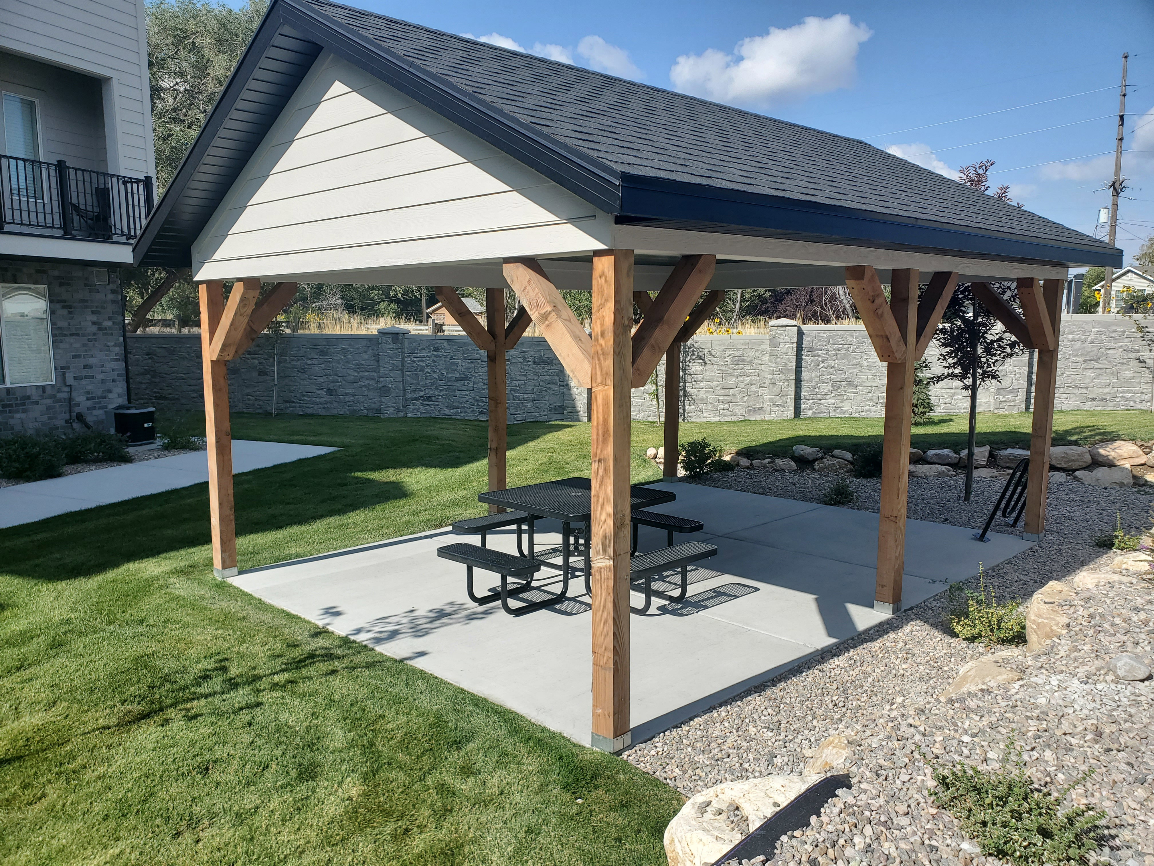 Surrounding community featuring a patio, a gazebo, and a fenced backyard