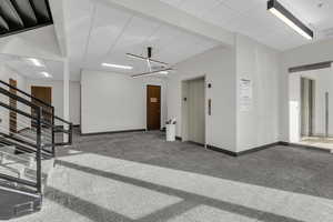 Community lobby from rear parking lot