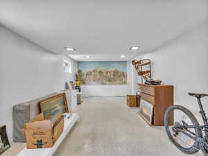 Interior space featuring tile patterned floors