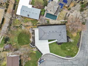 Aerial view of residential area