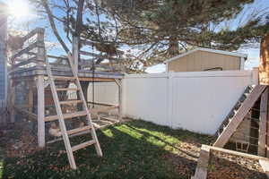 View of fenced yard