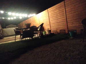 Fenced backyard featuring a patio area