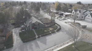 Aerial perspective of suburban area