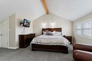 Bedroom with carpet floors