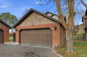 Garage with driveway