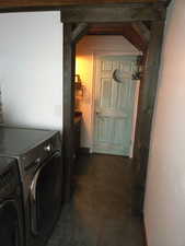 Laundry room featuring independent washer and dryer