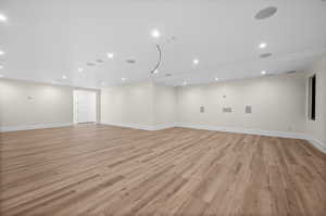 Step into this open movie theater room, ideal for cinematic experiences at home.