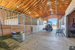 View of horse barn