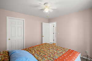 Bedroom with ceiling fan