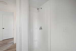 Bath down with a shower