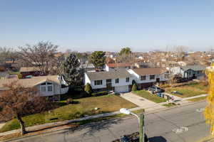 Aerial perspective of property front looking west