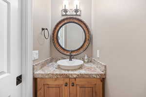 Bathroom featuring vanity