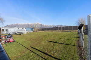 View of yard with a mountain view