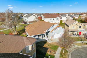 Aerial perspective of suburban area