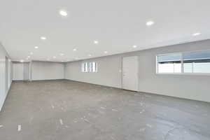 Items in basement digitally removed to show size of space