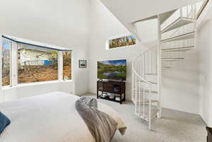 View of staircase leading to the loft off of the primary suite