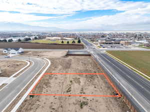 View of property location with property boundaries highlighted and a mountain backdrop