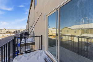 Balcony featuring a residential view