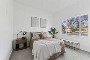 Bedroom featuring baseboards and carpet flooring