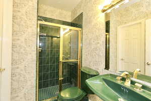 Bathroom with large shower