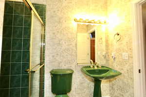 Bathroom featuring a stall shower