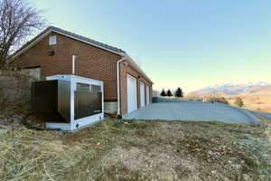 View of detached garage from RV parking