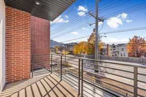 Balcony featuring a residential view