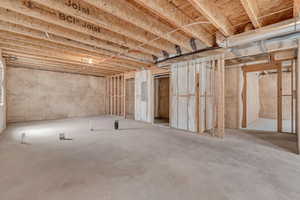 View of unfinished basement