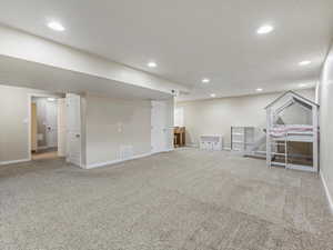 Large basement bedroom with walk-in closet