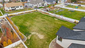 Aerial perspective of suburban area