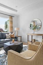 Living room featuring baseboards