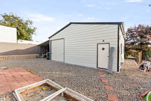 Garage featuring a vegetable garden