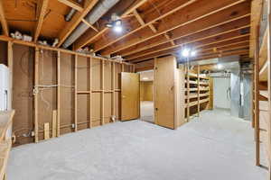 Future kitchen area in basement or office space or bedroom