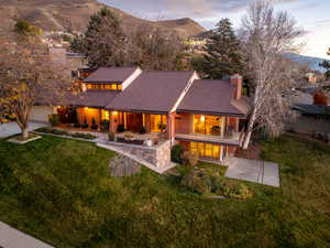 Aerial view of front of home