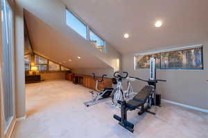 Exercise room off media/family room