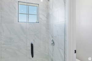 Bathroom with a shower stall