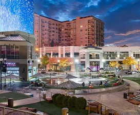 View of building exterior featuring a view of city