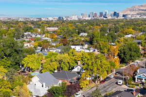 Aerial view of skyline