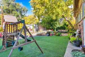 Backyard standing on the SW corner of the building looking NNW