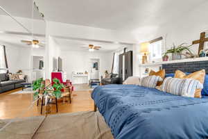 Bedroom with wood finished floors