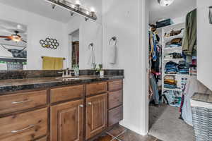 Primary bathroom and walk-in closet