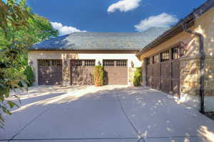 Garage with driveway