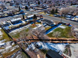 Aerial view of residential area