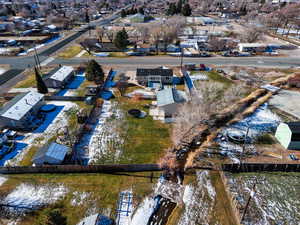 Aerial perspective of suburban area