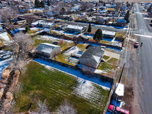 Aerial perspective of suburban area