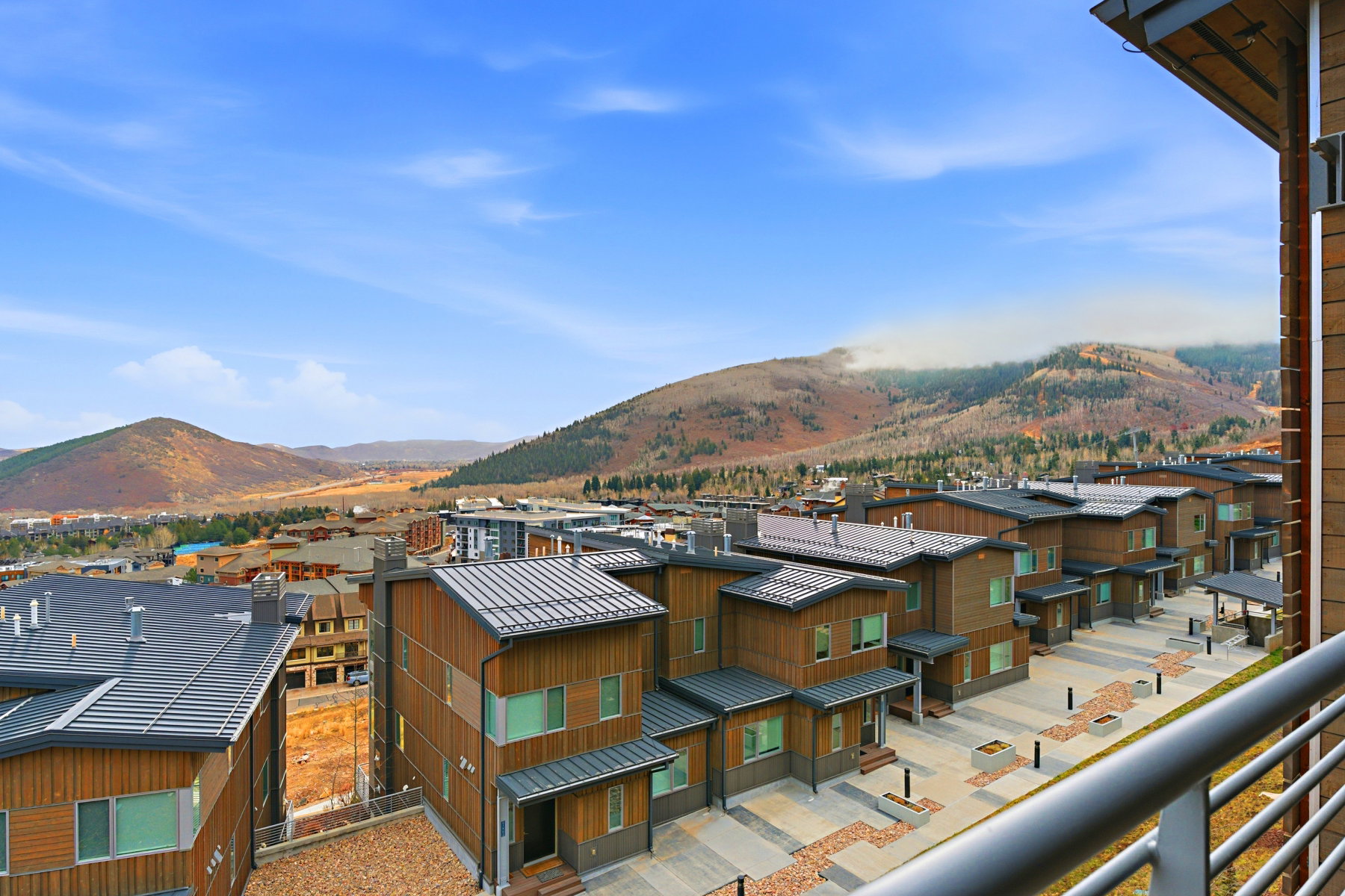 View of mountain background with nearby suburban area