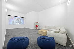 Bonus room virtually staged as a theater room.