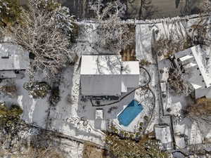 Aerial view of a pool area