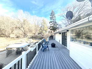 Deck with an outdoor fire pit