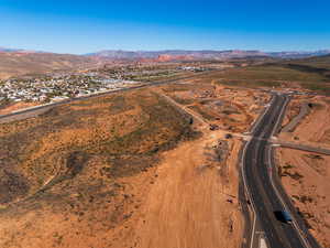 Aerial view of property's location featuring mountains and rural landscape